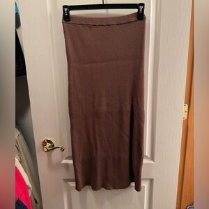 Lush Chocolate Brown Pencil Skirt